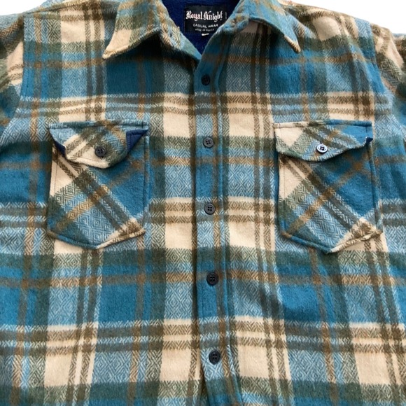 Vintage Royal Knight Casual Wear Wool Flannel, Lined in Fleece size Large - Picture 12 of 16